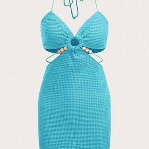 Elegant Backless Blue Dress